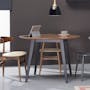 Ralph Round Dining Table 1m in Taupe Grey with 4 Fynn Dining Chairs in Beige and River Grey - 3