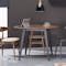 Ralph Round Dining Table 1m in Cocoa with 4 Fynn Dining Chairs in Black and River Grey - 7