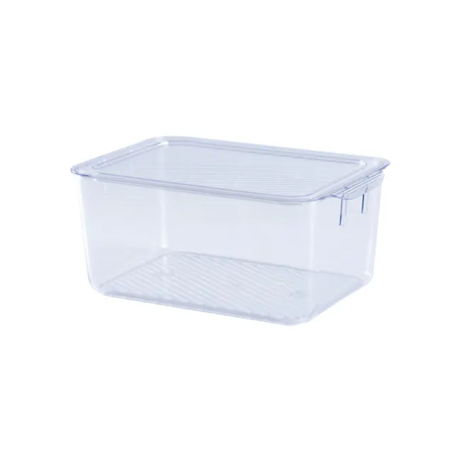 Luca Multi-Purpose Storage Box with Lid - Medium - 1 - Clear plastic container, transparent design, rectangular shape