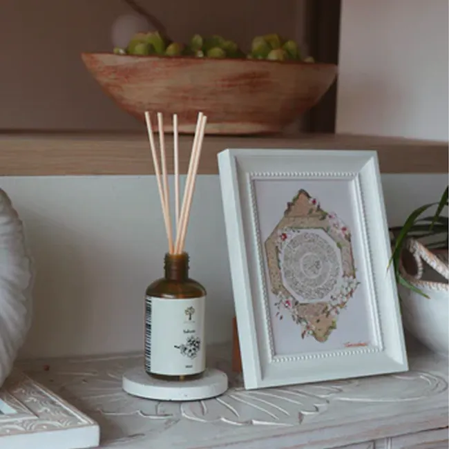 Pristine Arome Home Scent Refill 180ml - Maldives Villa (Refill + Reed Stick Set) - 4 - vintage, decorative, wooden shelf