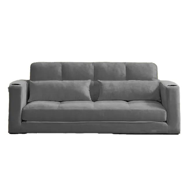 Holmes 3 Seater Sofa Bed - Grey (Eco Clean Fabric) - 1 - Grey upholstered sofa, modern design, plush fabric, comfortable