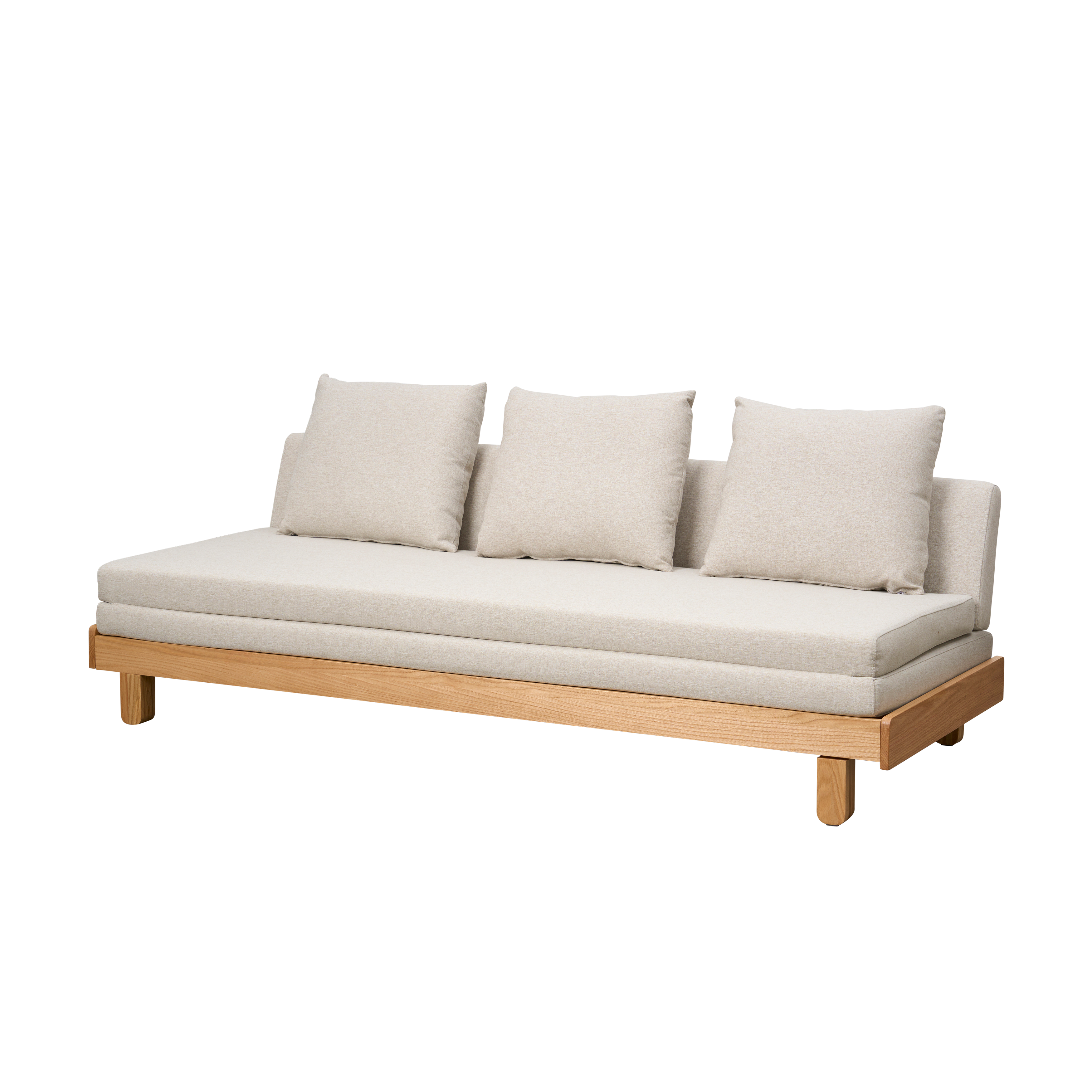 Reese 3 Seater Sofa Bed - Oak, Off White