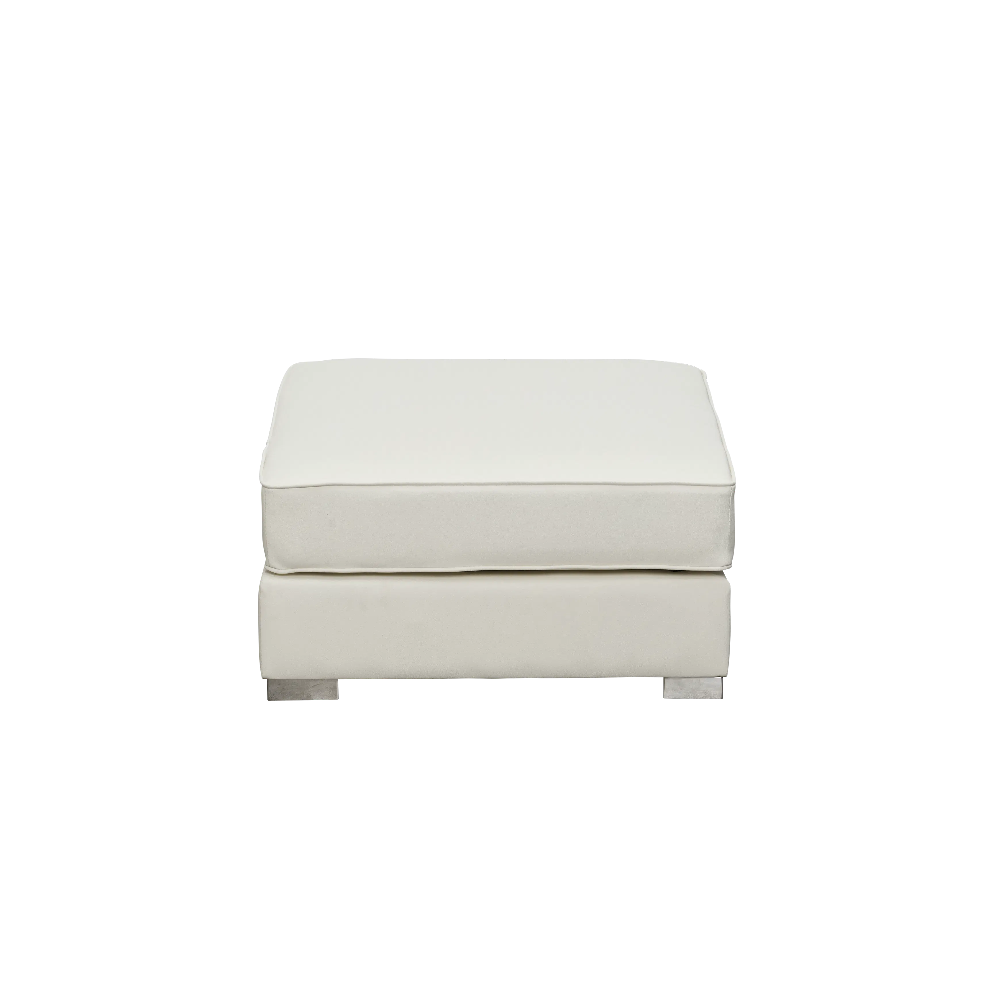 Paris 3 Seater Sofa with Ottoman - Ivory (Faux Leather) - 66