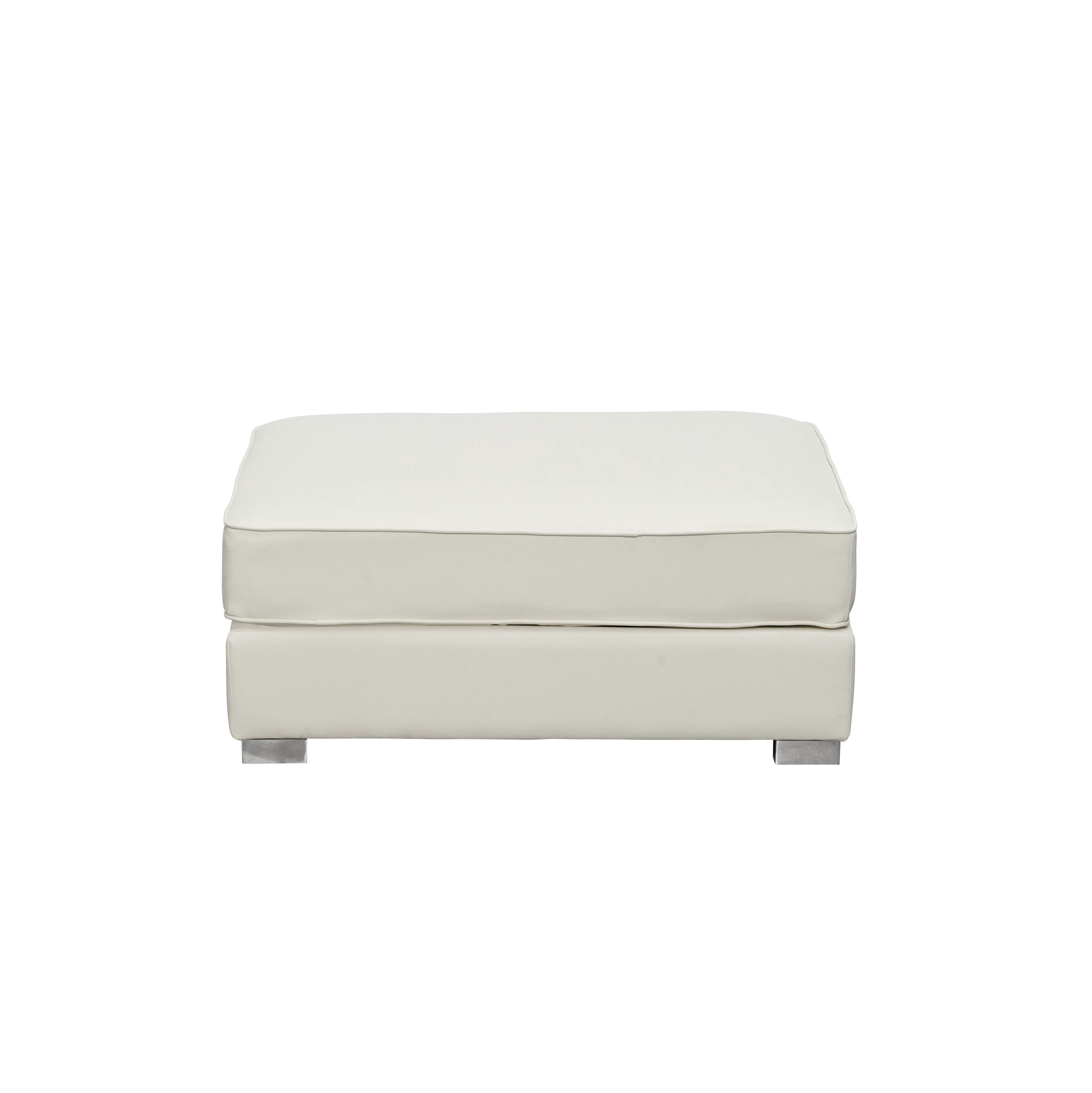 Paris Ottoman - Ivory (Faux Leather)