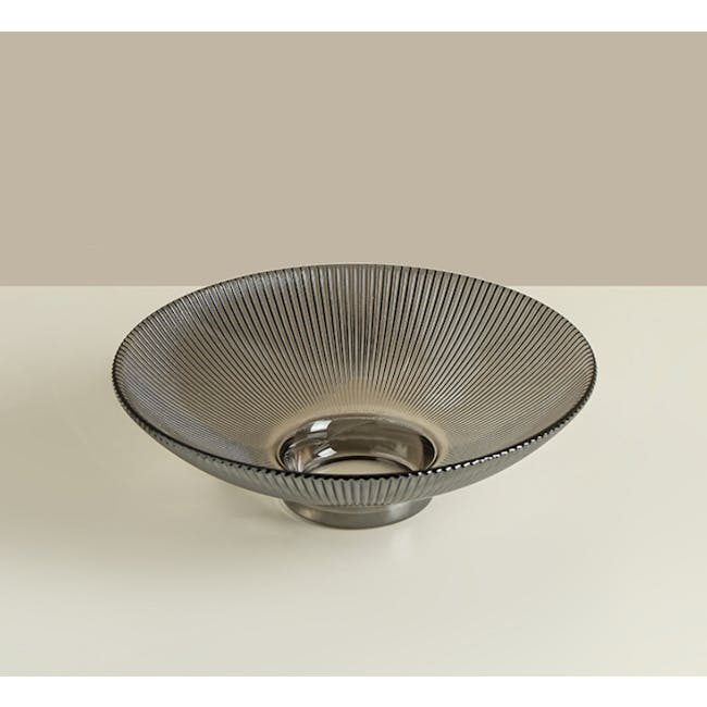 Reagan Glass Display Bowl - Grey - Small - 2