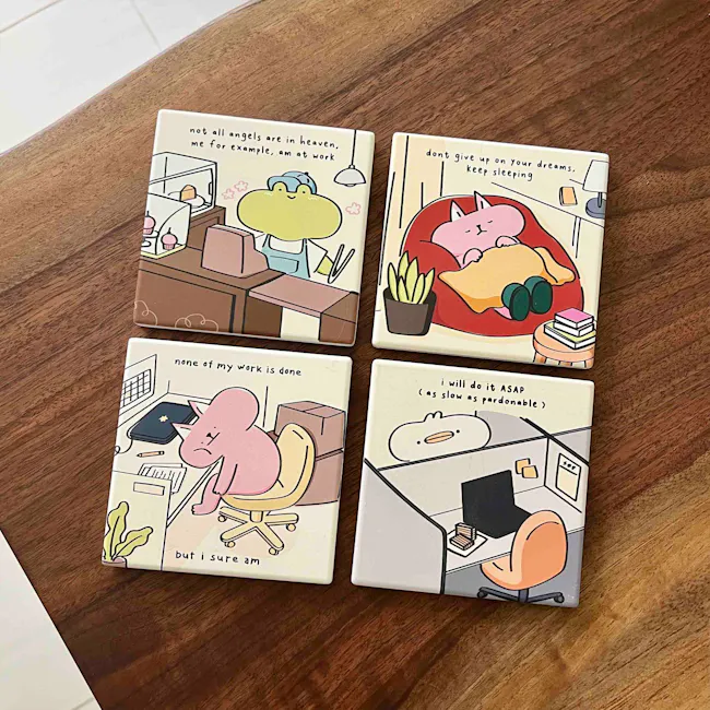 Keep Sleeping Cat Coaster - 4