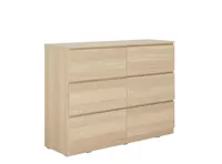 Veda 6 Drawer Chest 1.2m - Oak