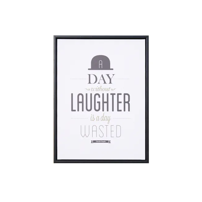 Laughter Inspirational Quote Wall Framed Canvas 30 x 40 cm - 1