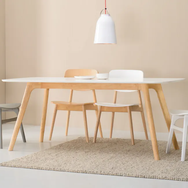 Roden Dining Table 1.8m - Natural - 23 - Modern minimalist dining room, contemporary furniture, sleek dining table, light