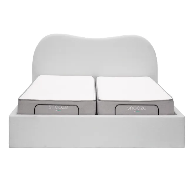 Lyra Split King Adjustable Bed - Grey Boucle - 3