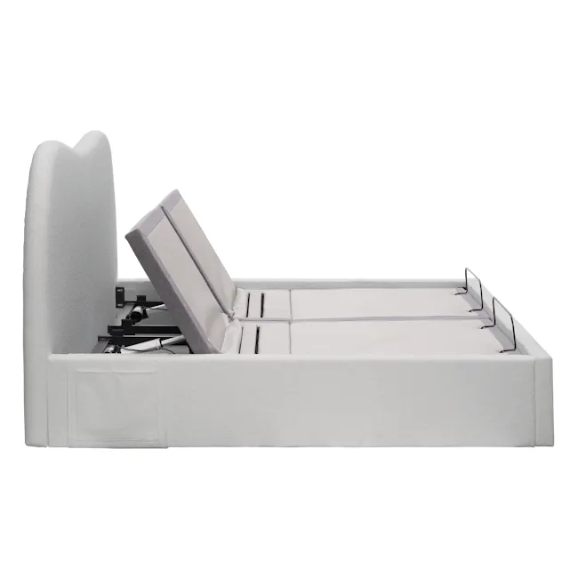 Lyra Split King Adjustable Bed - Grey Boucle - 29