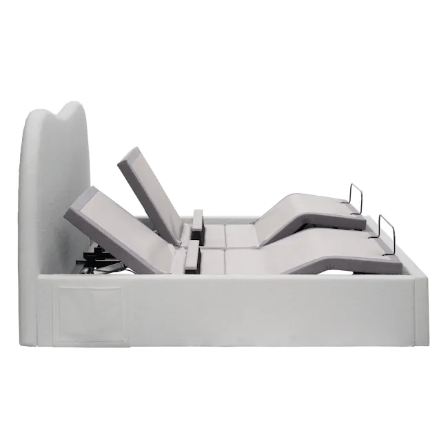 Lyra Split King Adjustable Bed - Grey Boucle - 26