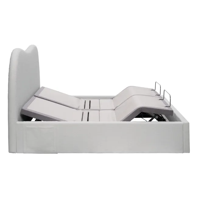 Lyra Split King Adjustable Bed - Grey Boucle - 28