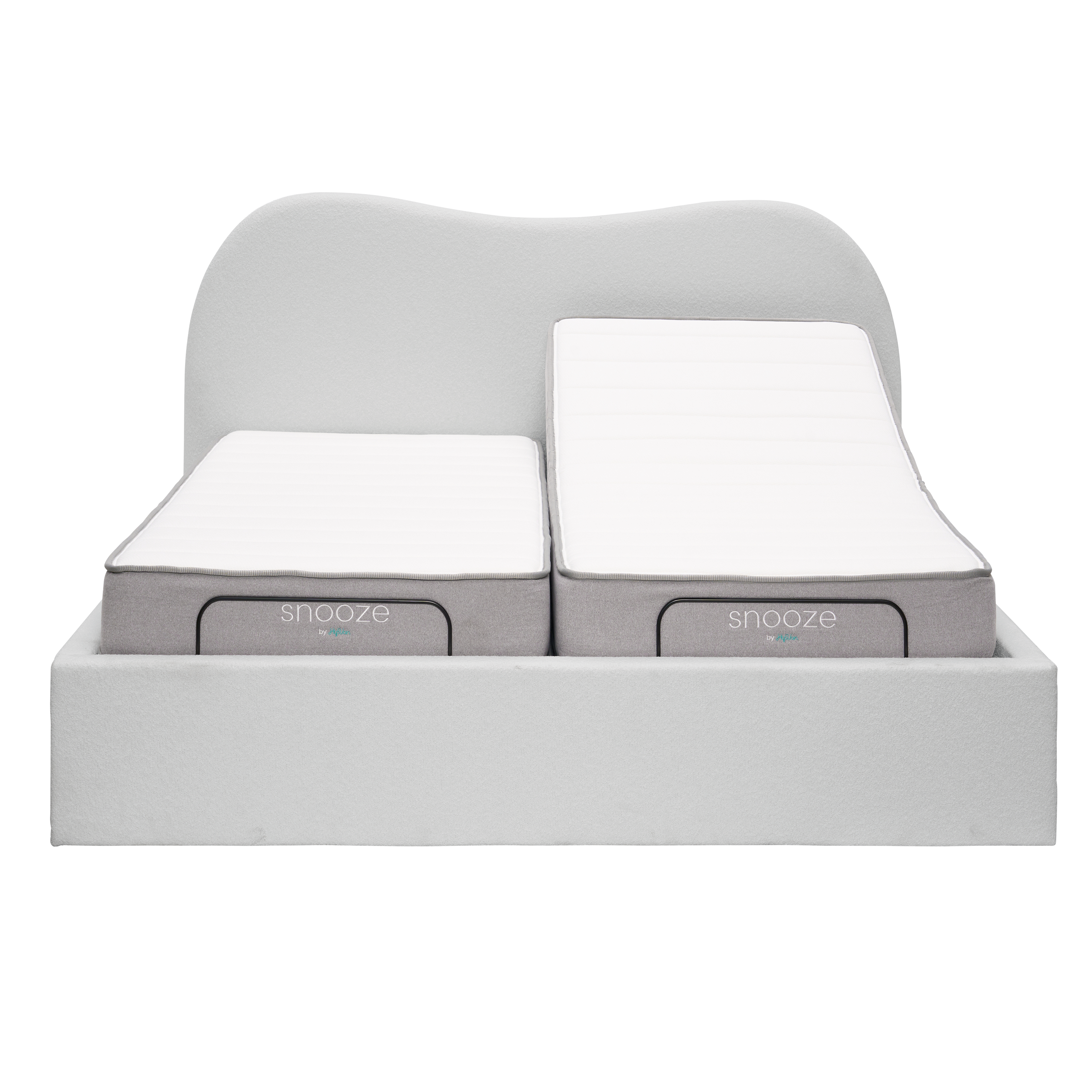 Lyra Split King Adjustable Bed - Grey Boucle