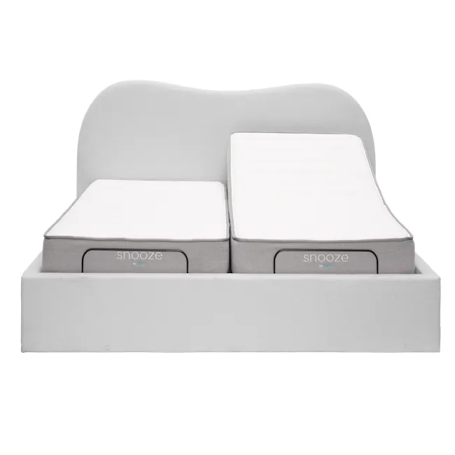Lyra Split King Adjustable Bed - Grey Boucle - 1