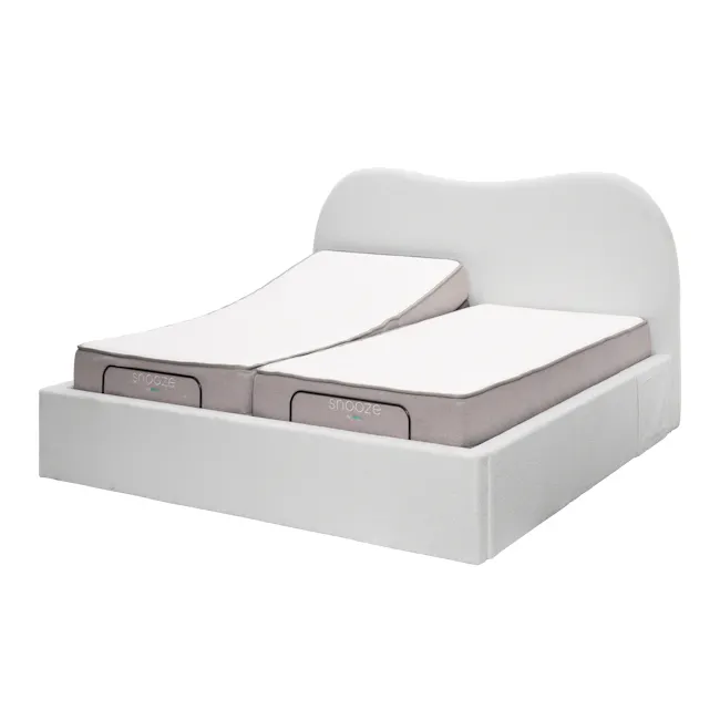 Lyra Split King Adjustable Bed - Grey Boucle - 4