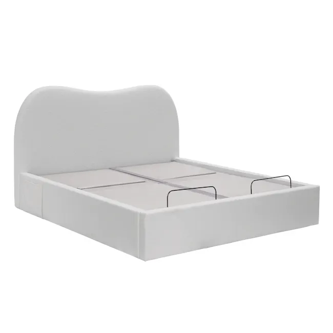 Lyra Split King Adjustable Bed - Grey Boucle - 9