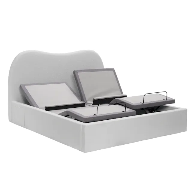 Lyra Split King Adjustable Bed - Grey Boucle - 2