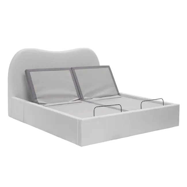 Lyra Split King Adjustable Bed - Grey Boucle - 6