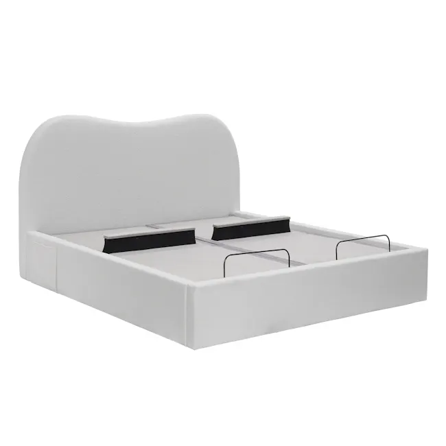 Lyra Split King Adjustable Bed - Grey Boucle - 7