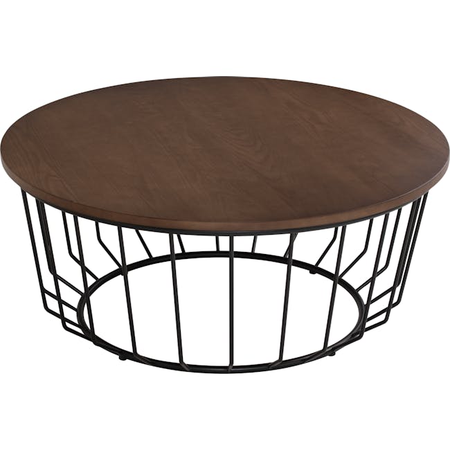 Freida Round Coffee Table - Black, Cocoa - 3