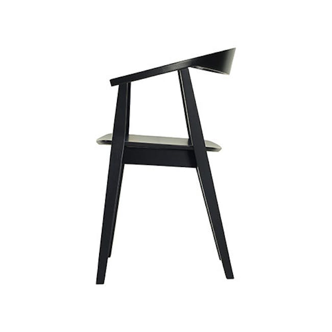 Haynes Dining Table 2.2m in Oak with 4 Greta Chairs in Natural - 14 - Modern minimalist chair, sleek black design