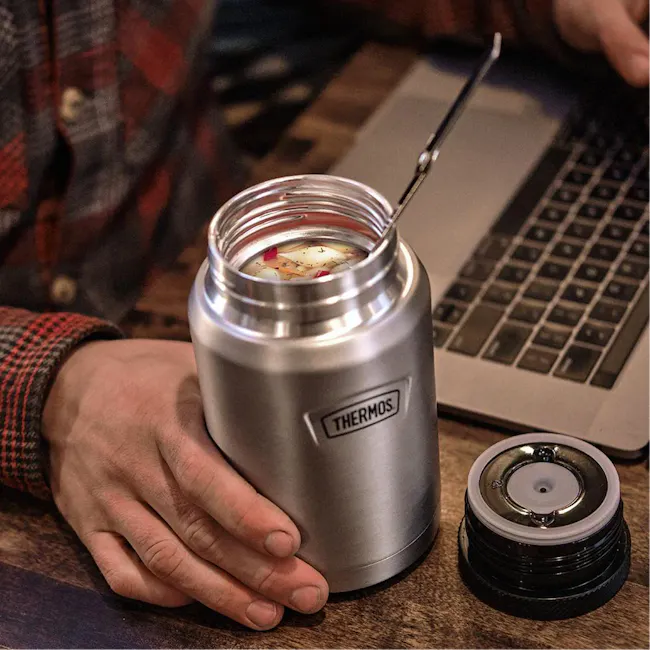 Thermos® ICON™ Food Jar 24oz with Foldable Spoon (IS3012) - Crimson Red - 7