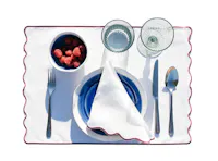 Como Scallop Linen Placemat (1 Pc) - Bordeaux