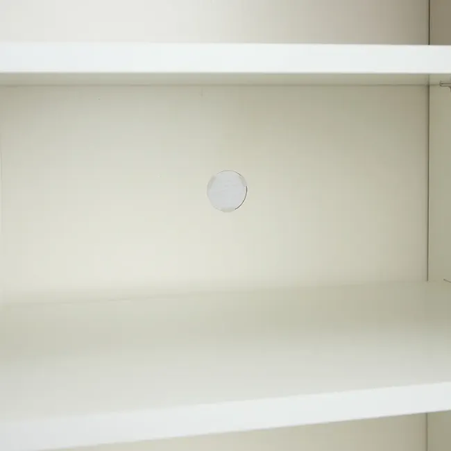 Toms 3 Doors Shoe Cabinet 1.2m - 9 - White shelf, empty shelves, minimalist design, plain walls, light beige color, simple