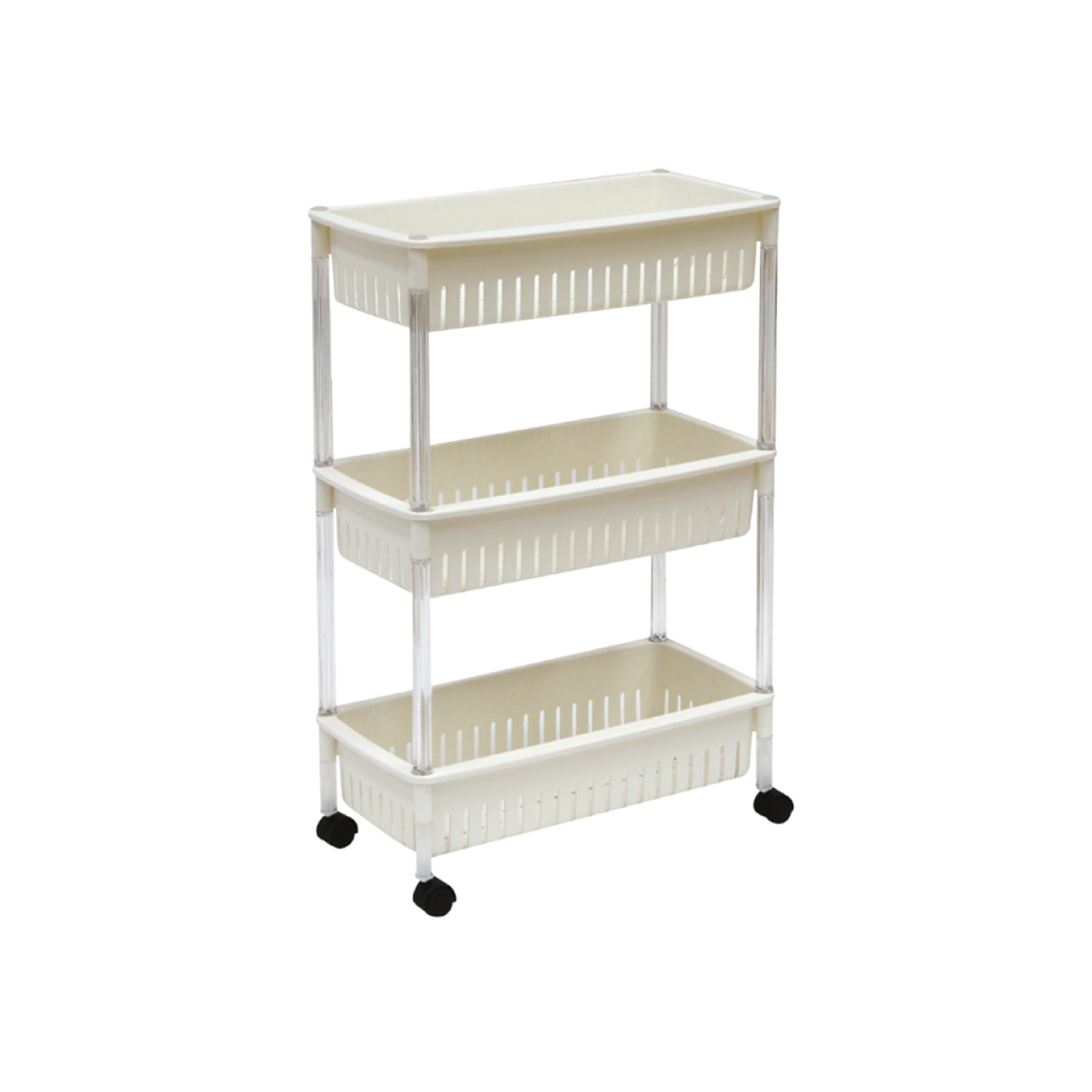 Algo 3 Tier Crystal Storage Wagon with Wheels (2 Sizes) - Long & Slim