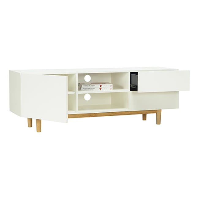 Aalto TV Cabinet 1.6m - White, Natural - 3