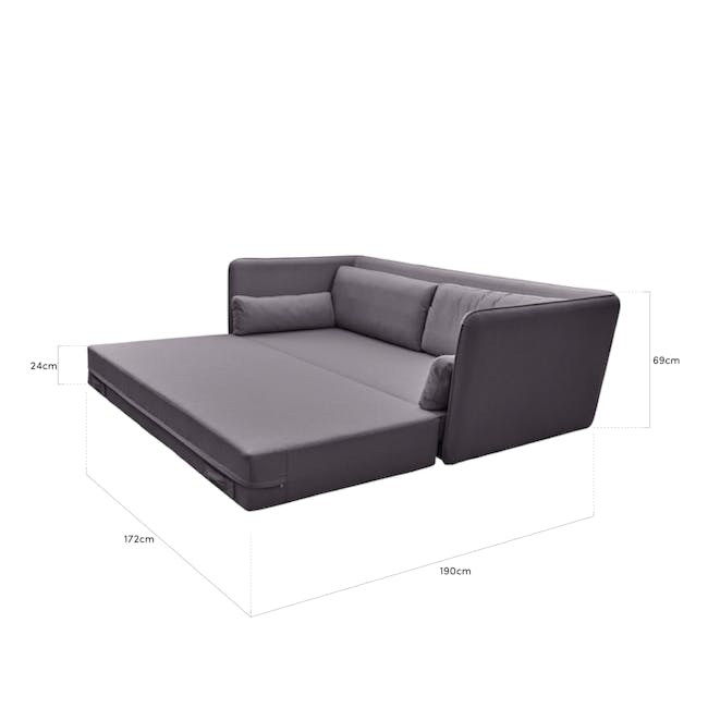 Greta 3 Seater Sofa Bed - Light Slate - 6