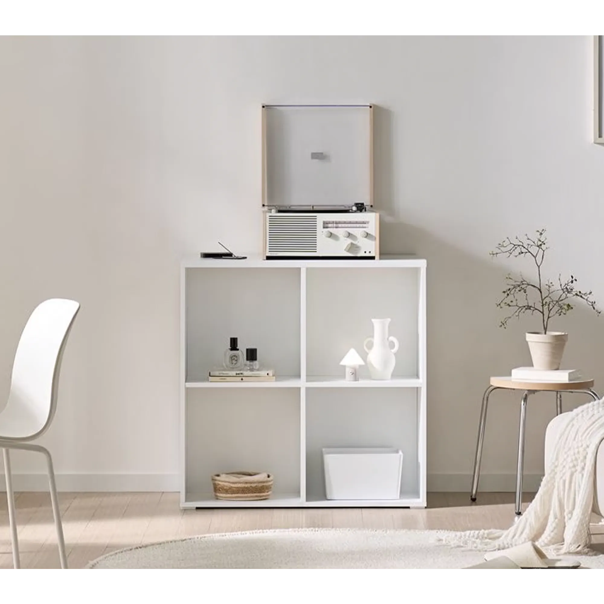 Sherns Double Sided Display Bookshelf 0.8m - White - 11