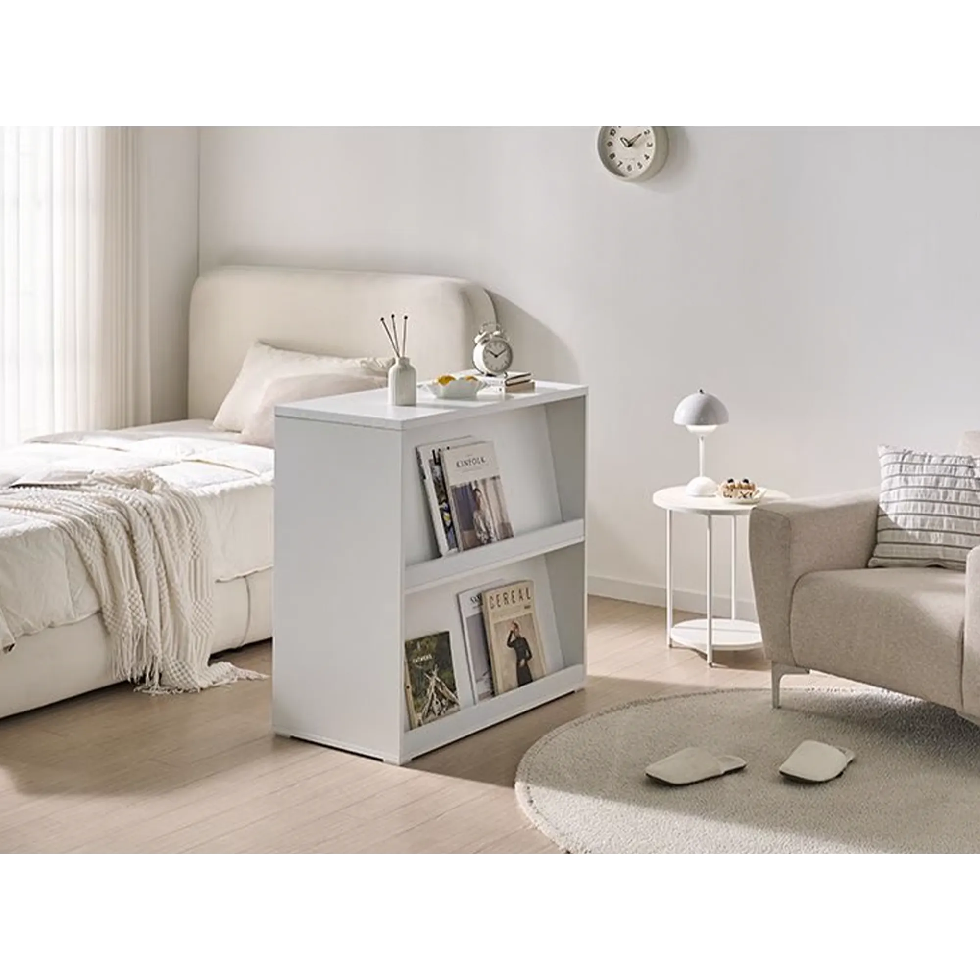 Sherns Double Sided Display Bookshelf 0.8m - White - 7