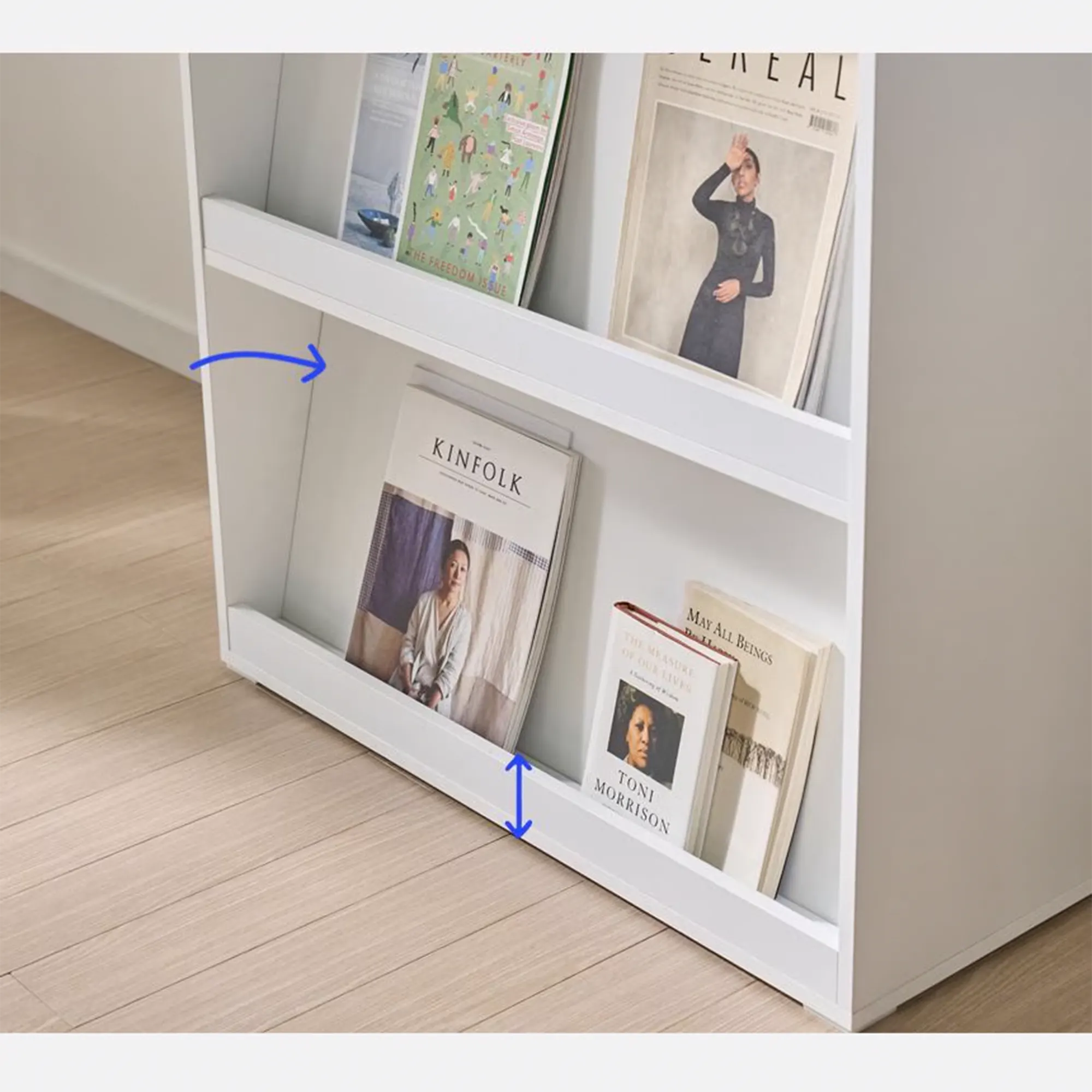 Sherns Double Sided Display Bookshelf 0.8m - White - 17