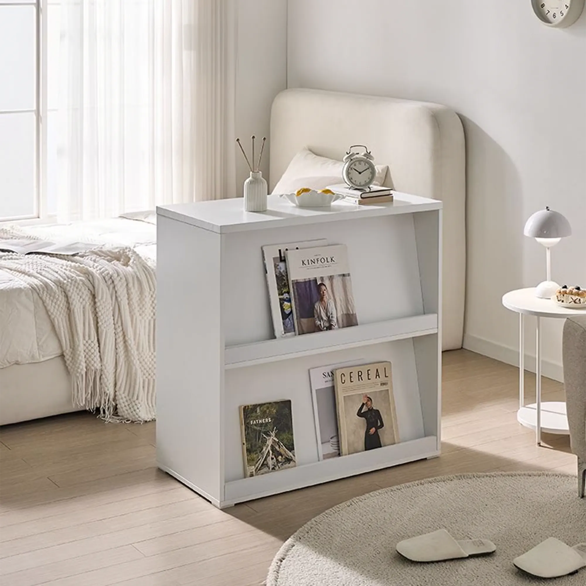 Sherns Double Sided Display Bookshelf 0.8m - White - 16