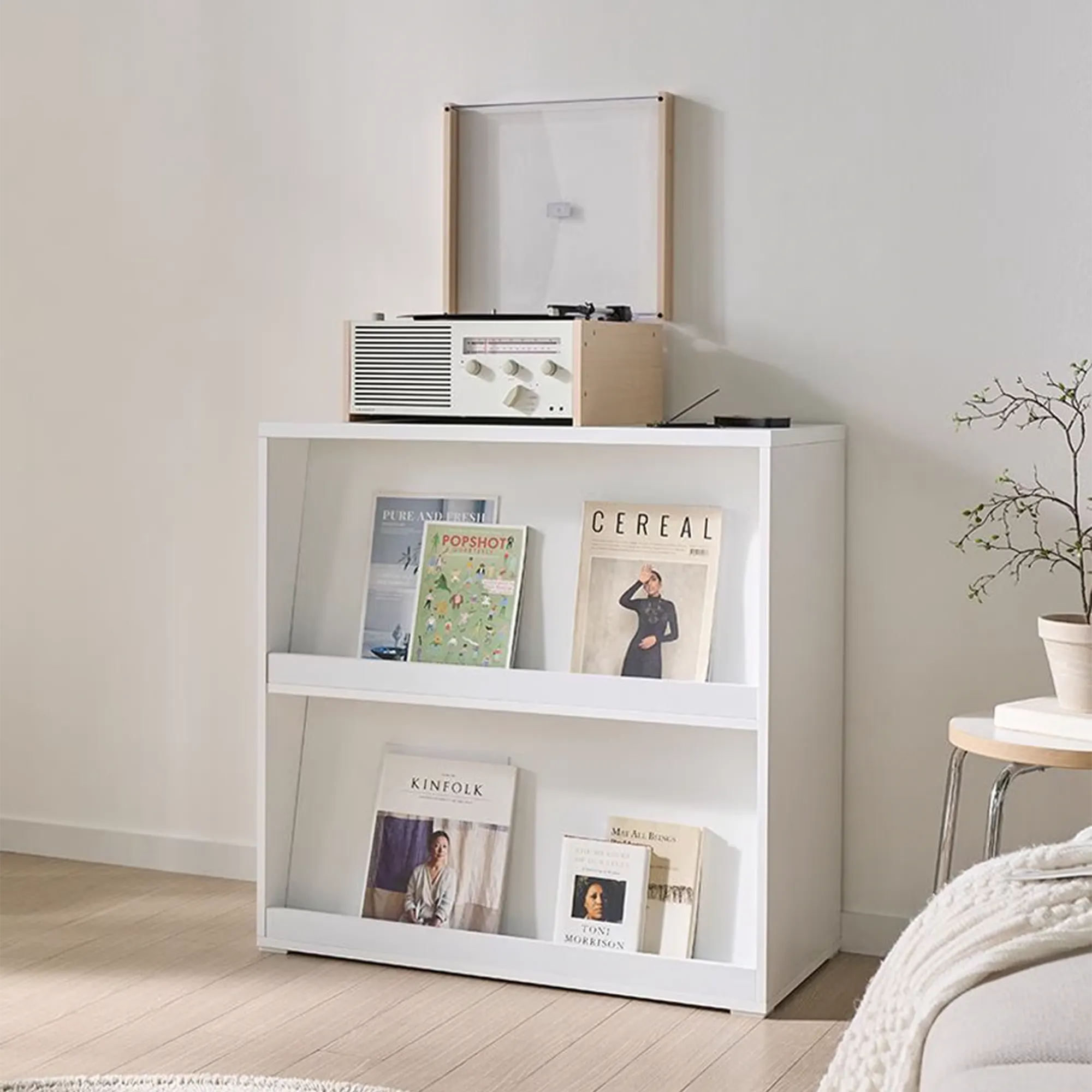 Sherns Double Sided Display Bookshelf 0.8m - White - 14