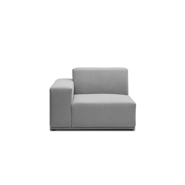 Milan 4 Seater Sofa - Slate (Fabric) - 25 - Modern gray sofa, minimalist design, upholstered fabric, sleek lines