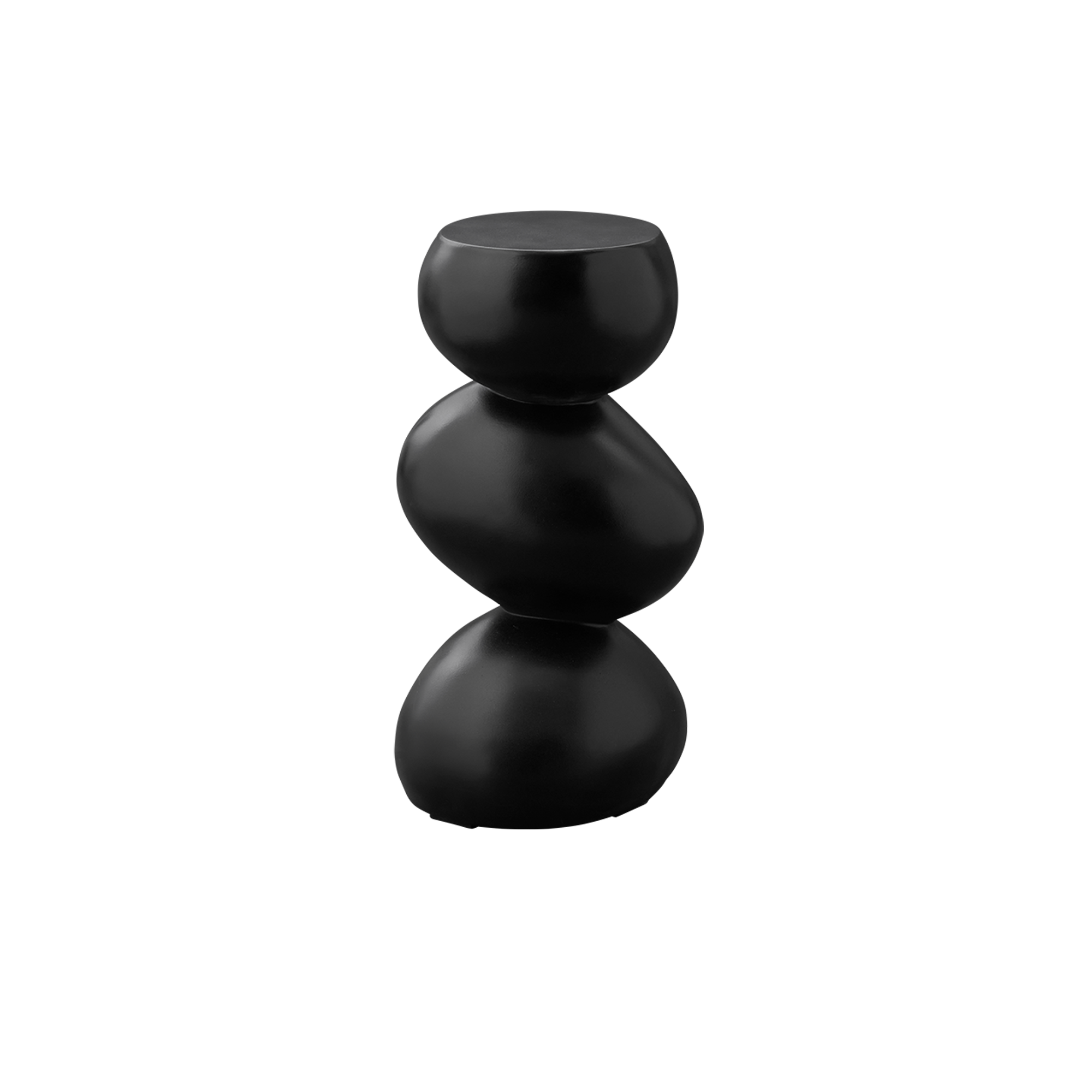 Stack Sculptural Concrete Side Table - Black
