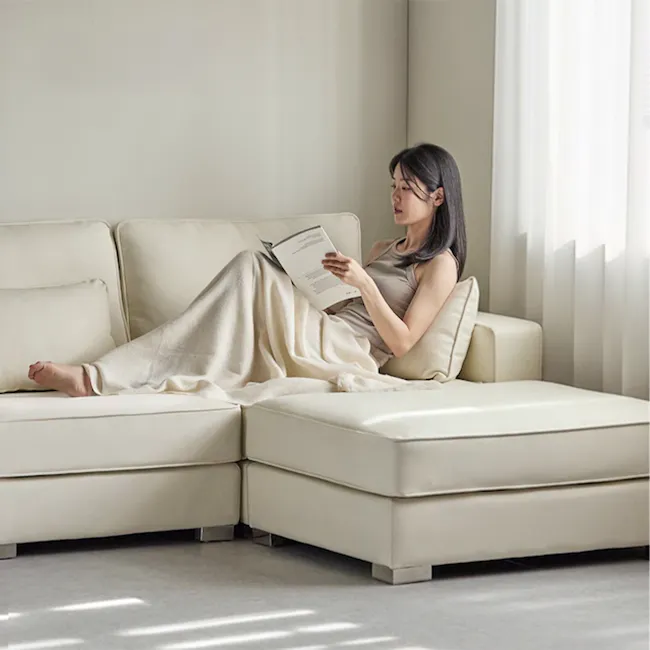 Paris 3 Seater Sofa - Ivory (Faux Leather) - 8