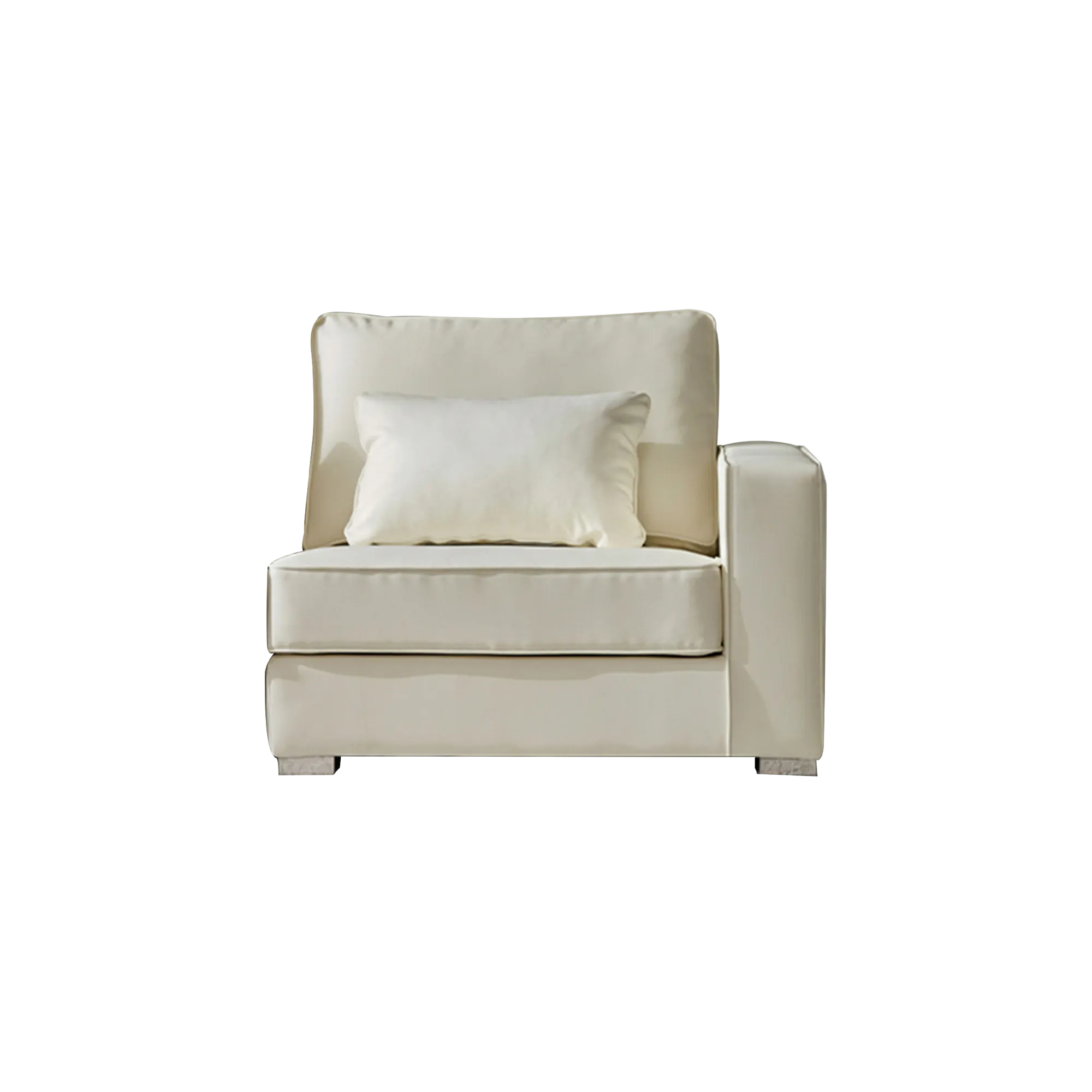 Paris 3 Seater Sofa with Ottoman - Ivory (Faux Leather) - 22