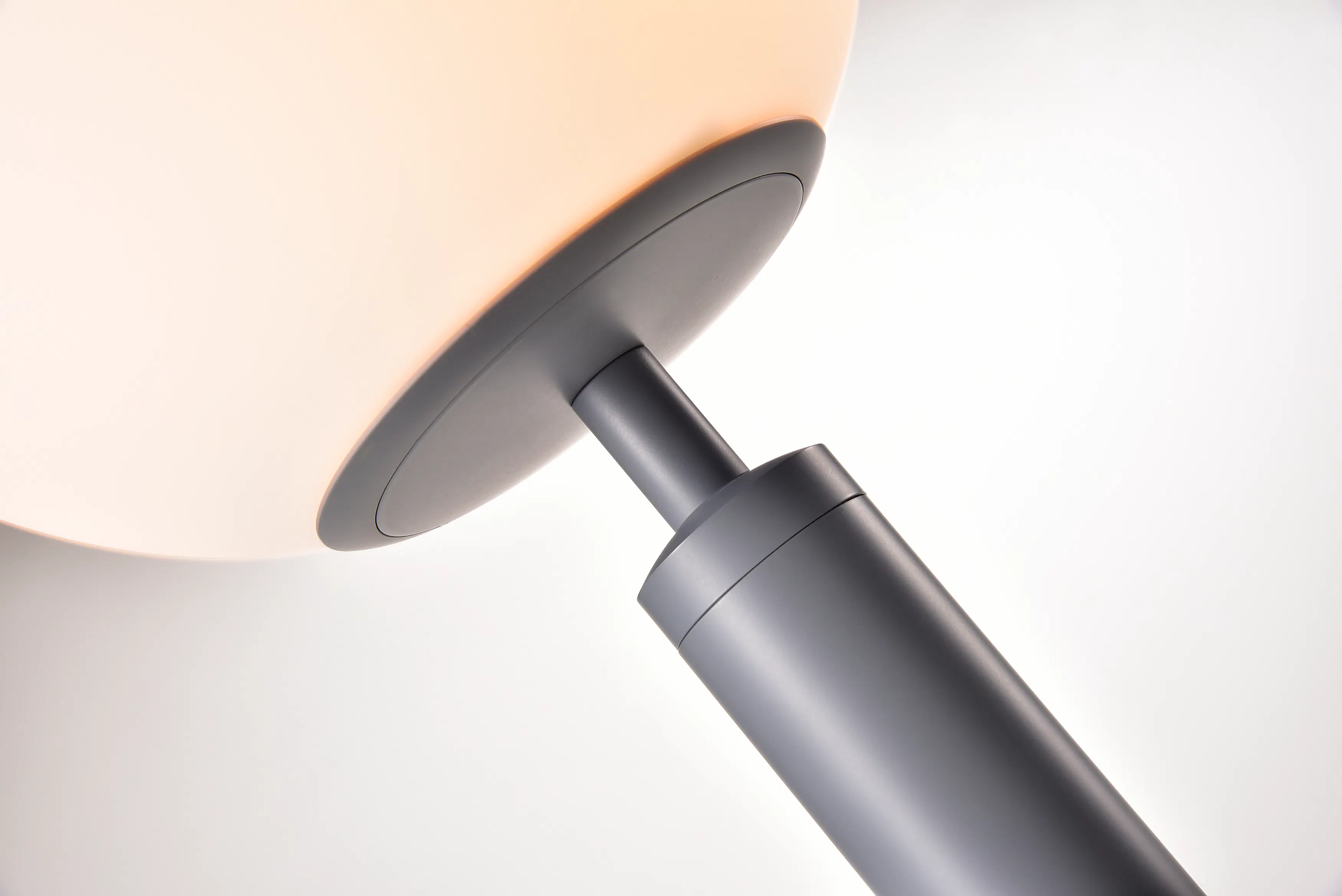 Hilda Table Lamp - Grey - 9 - Modern lamp with sleek design, minimalist aesthetic, soft beige shade, cylindrical base, matte