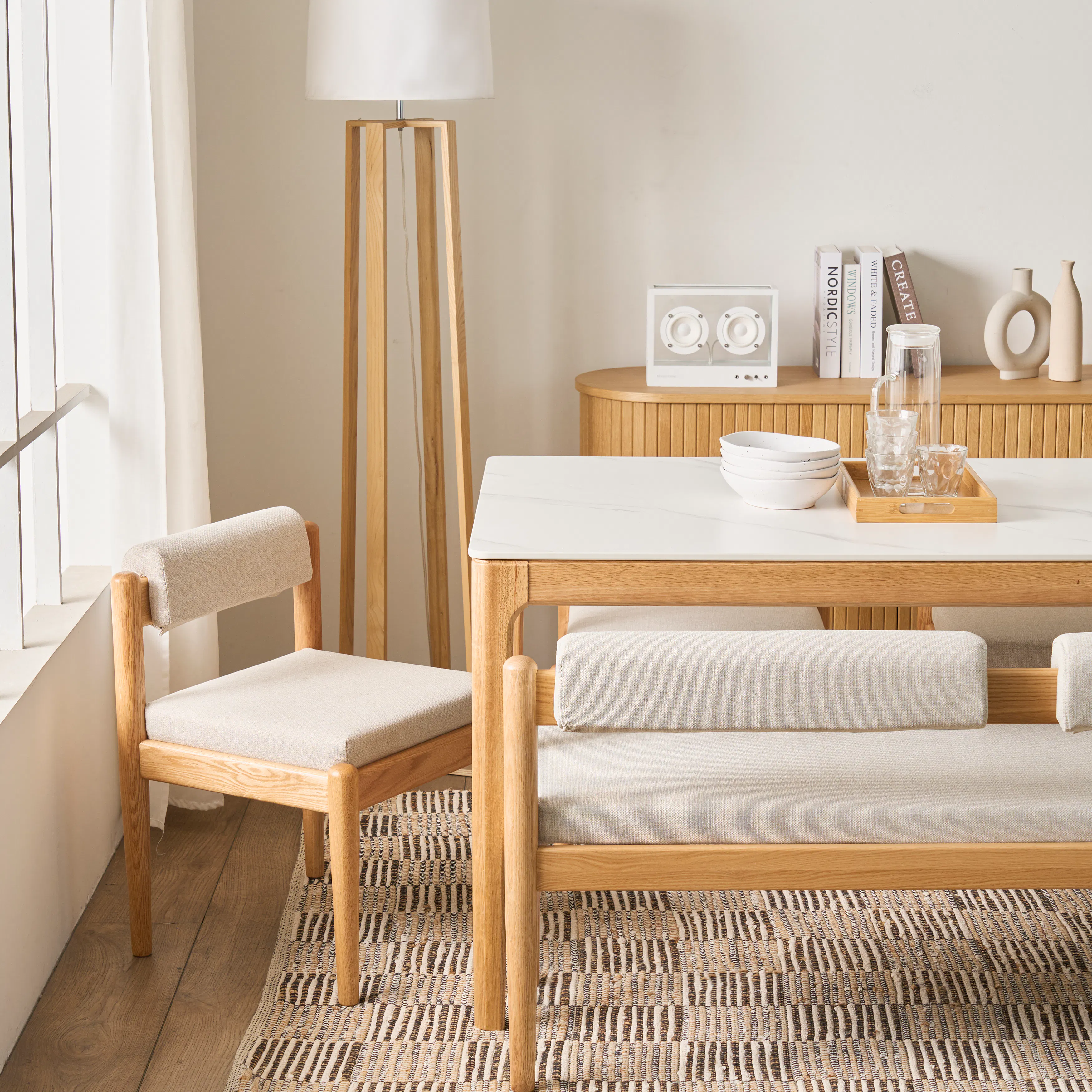 Adelyn Dining Table 1.4m - Oak (Sintered Stone) - 22