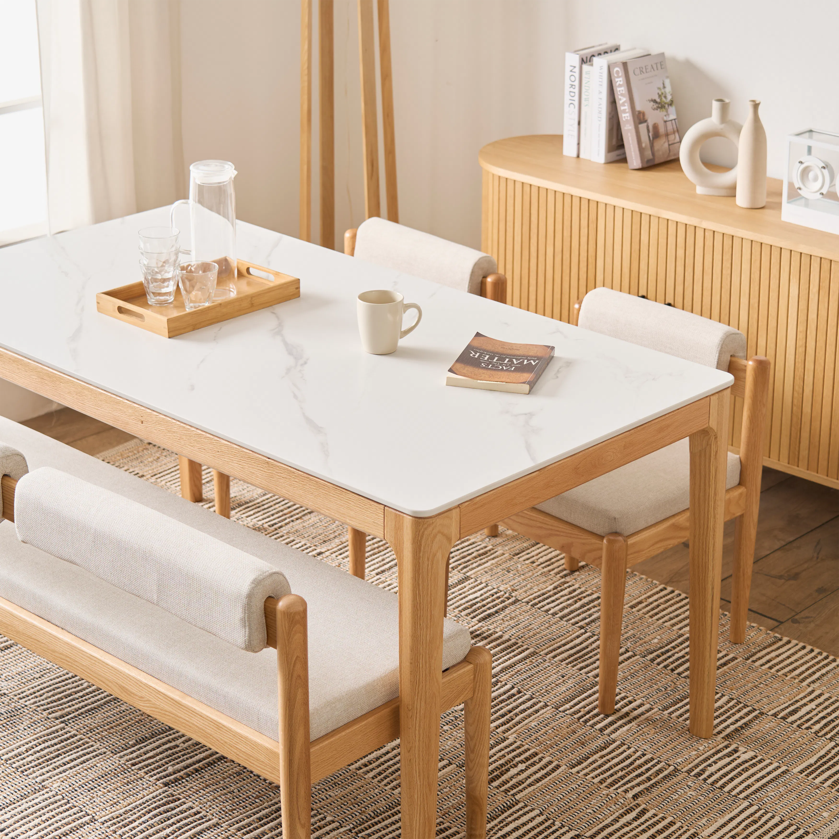 Adelyn Dining Table 1.4m - Oak (Sintered Stone) - 11