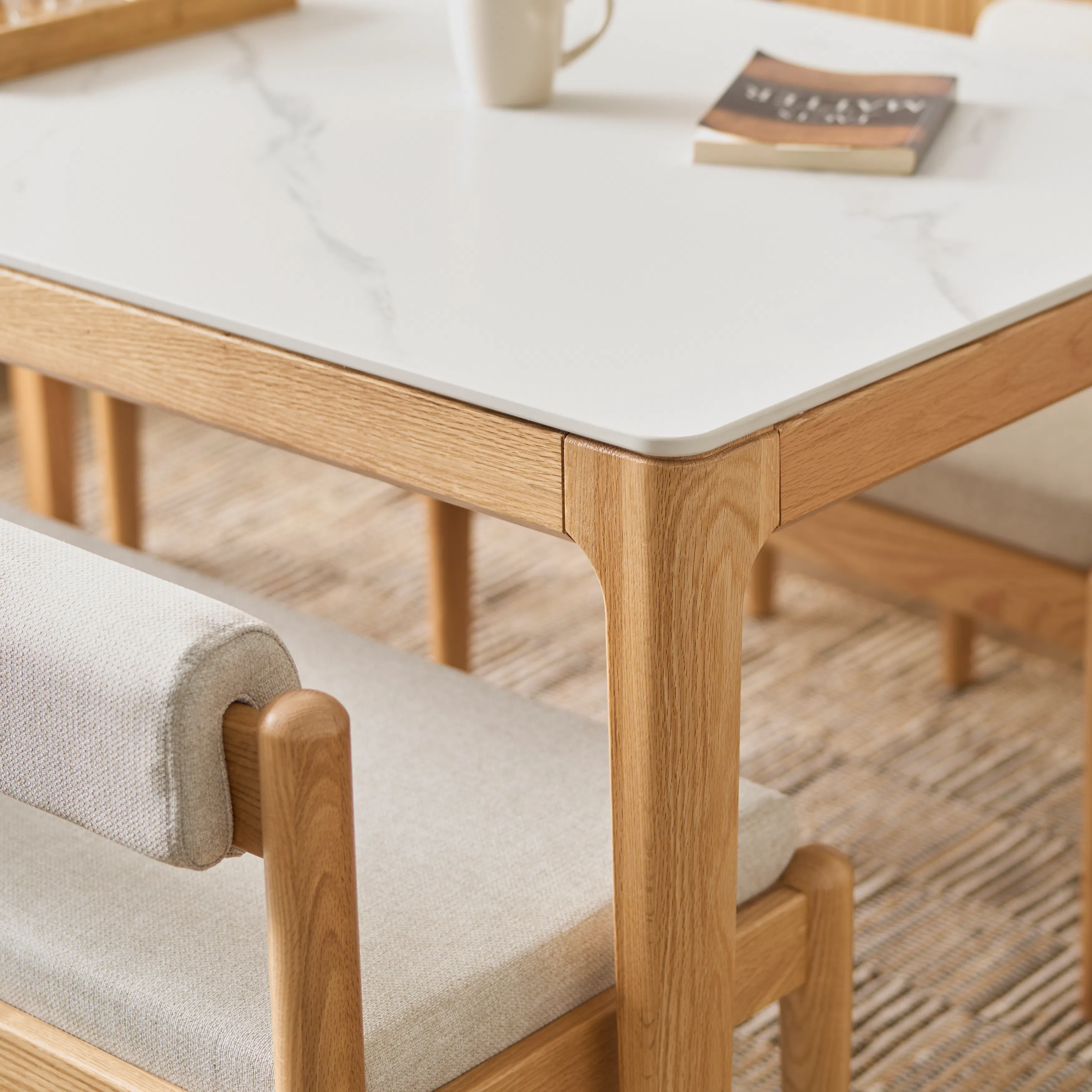 Adelyn Dining Table 1.4m - Oak (Sintered Stone) - 17