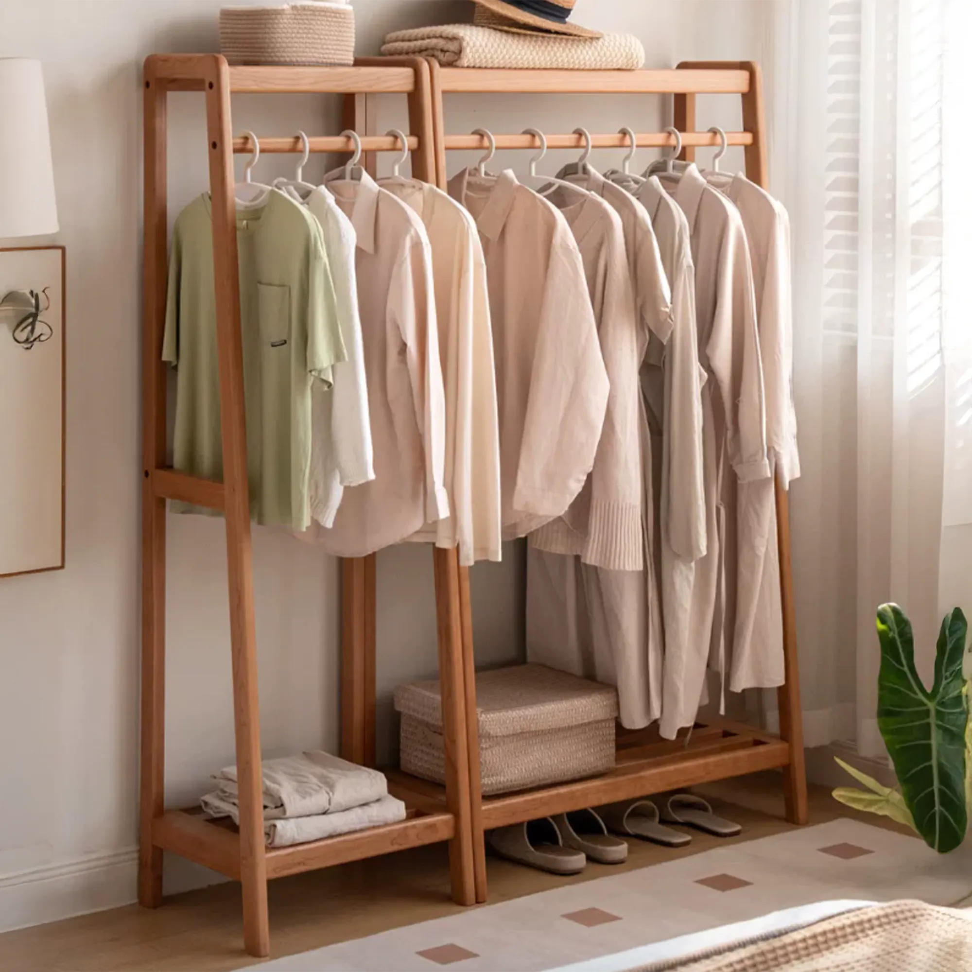 Tyen Clothes Rack 0.9m - Oak - 10