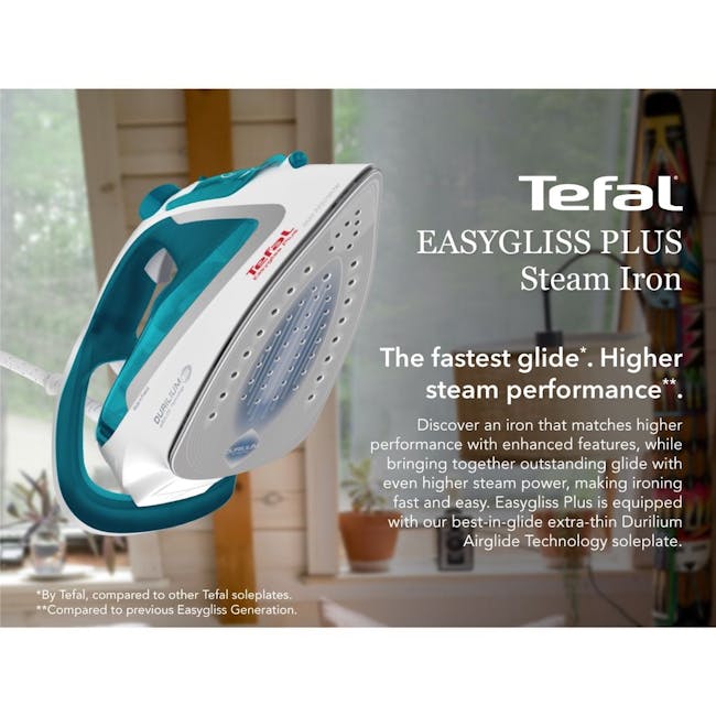 Tefal Steam Iron Easy Gliss 2 Turquoise FV5718 - 2