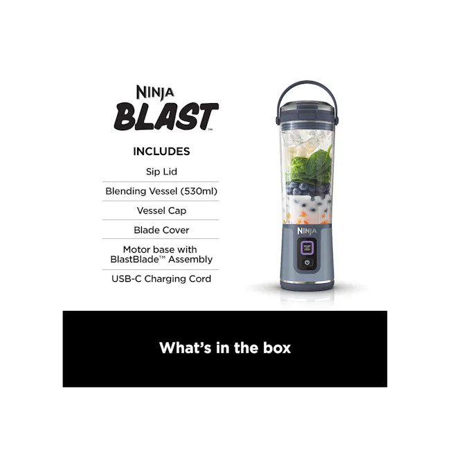 Ninja Blast - Cranberry - 2 - Blade-blade blender, multi-serve blender, Ninja blender, Sip Lid, blending vessel, stainless