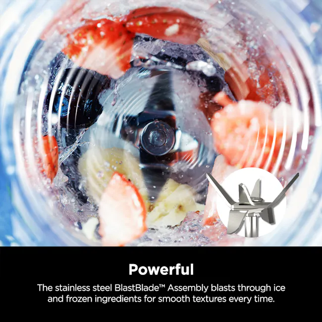 Ninja Blast - Cranberry - 3 - Stainless steel BlastBlade™ Assembly, Ice and Frozen Ingredients, Smooth Textures, Bubbles and