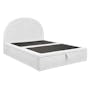 Aspen Queen Storage Bed in Cloud White with 2 Kyoto Top Drawer Bedside Table in Oak - 7